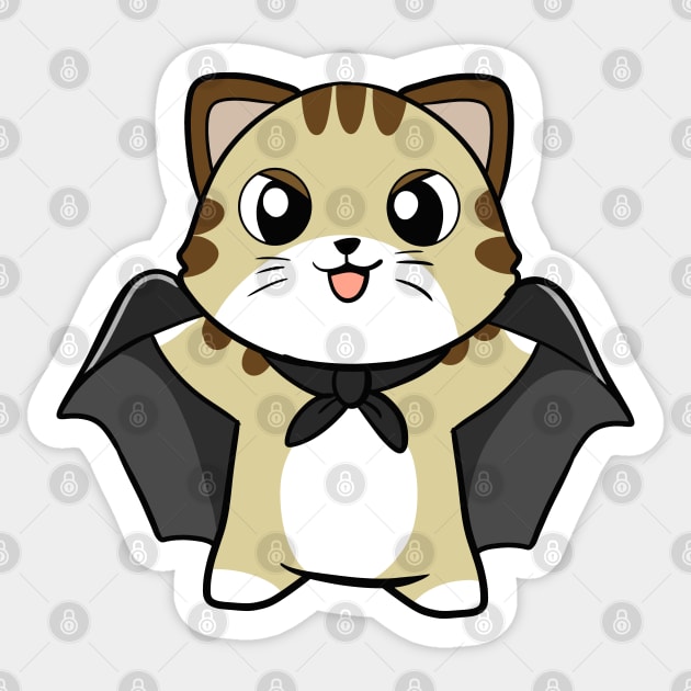 Spooky Vampire Cat Sticker by WildSloths